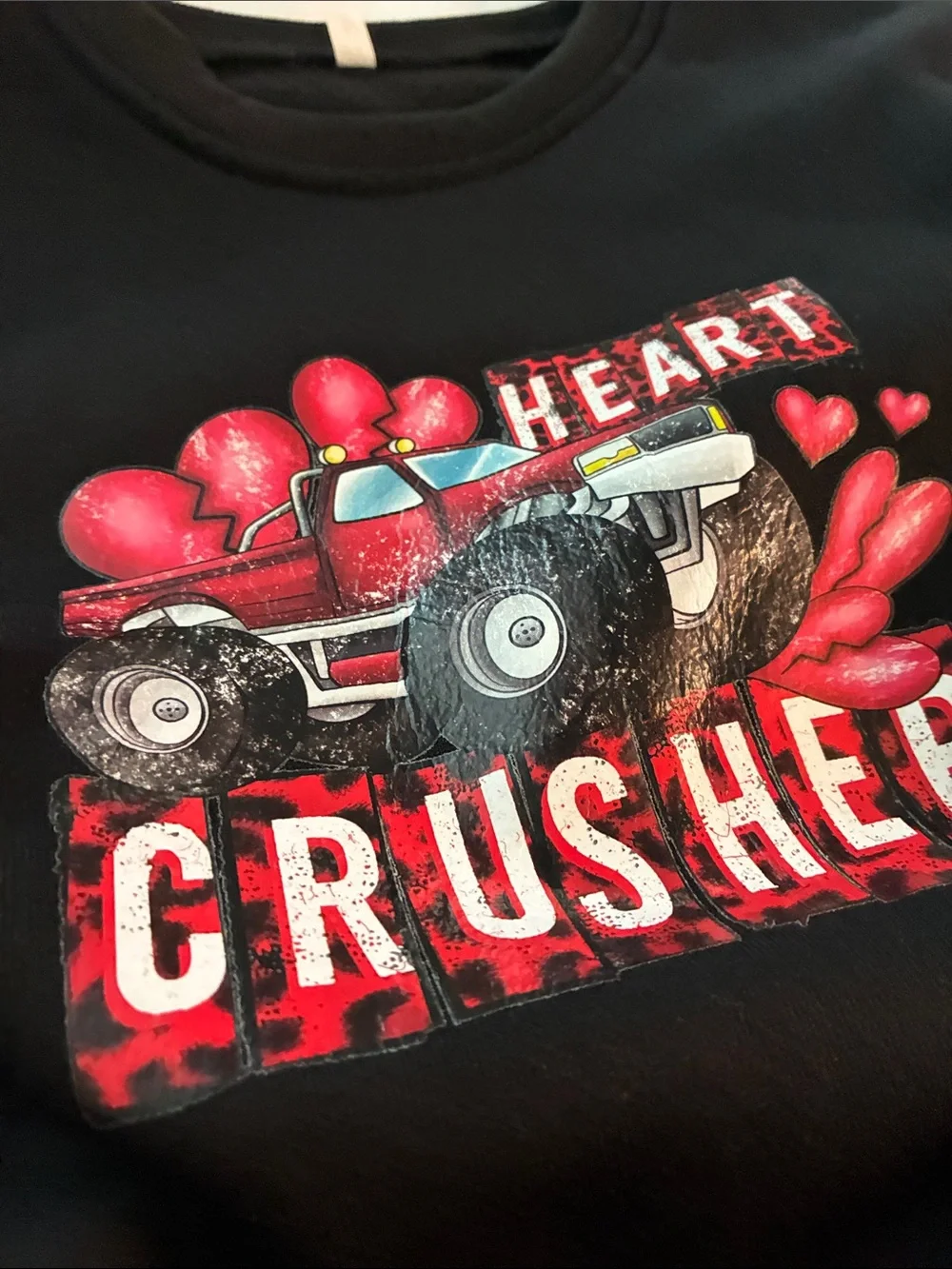 The Children's Place Black 'Heart Crusher' Sweatshirt & Dark Blue Jeans Set